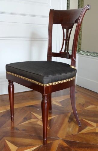 Set of four Directoire period mahogany chairs stamped Demay - Seating Style Directoire
