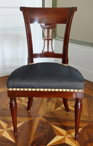 18th century - Set of four Directoire period mahogany chairs stamped Demay