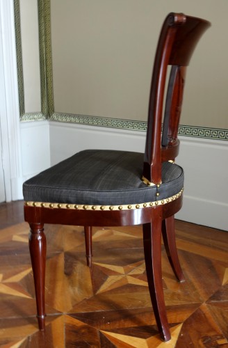 Set of four Directoire period mahogany chairs stamped Demay - Directoire
