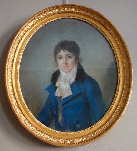 Portrait pastel de jeune homme d'époque Empire - GSLR Antiques