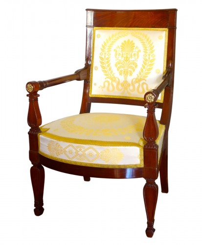 Fauteuil en acajou d'époque Empire