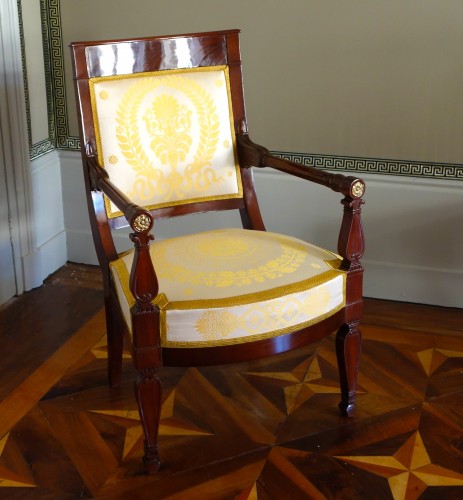 Fauteuil en acajou d'époque Empire - Sièges Style Empire