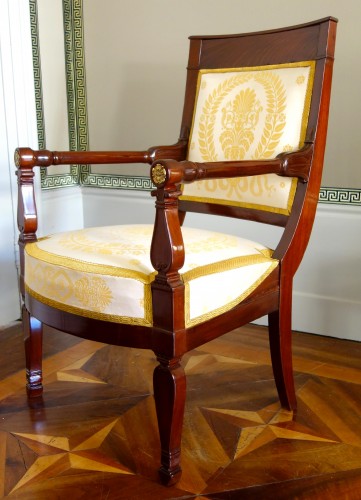 XIXe siècle - Fauteuil en acajou d'époque Empire