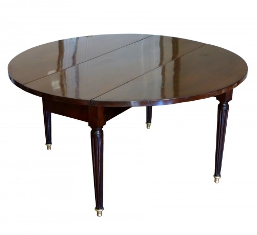 Table de salle à manger en acajou à mécanisme d'époque Louis XVI