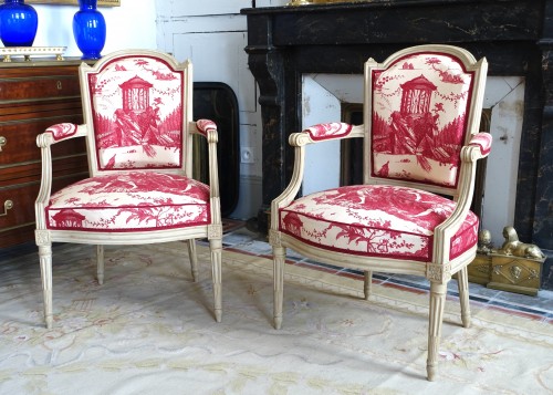 Mobilier de salon d'époque Louis XVI - estampille de Claude Séné - Sièges Style Louis XVI