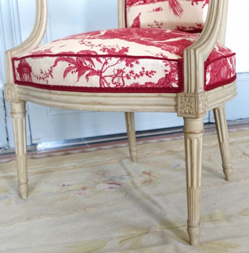 XVIIIe siècle - Mobilier de salon d'époque Louis XVI - estampille de Claude Séné