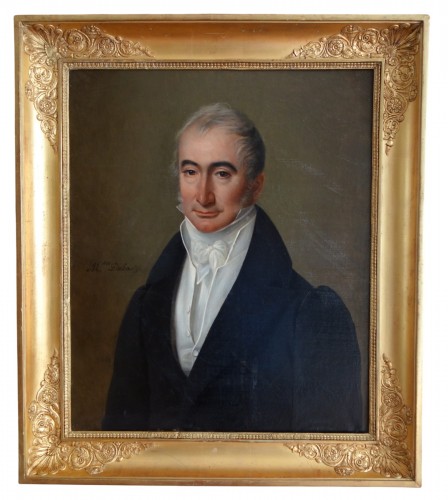 Portrait d'homme d'époque Restauration signé Madame Dubasty
