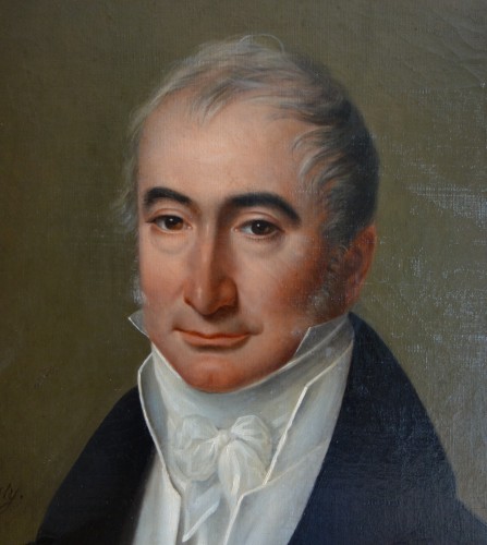 Portrait d'homme d'époque Restauration signé Madame Dubasty - GSLR Antiques