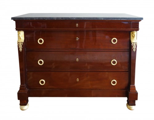 Commode d'époque Empire en acajou par Marcion