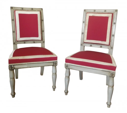 Pair of Empire chairs stamped Jacob Desmalter, Chateau de Fontainebleau