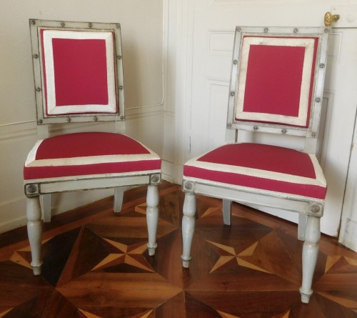 Pair of Empire chairs stamped Jacob Desmalter, Chateau de Fontainebleau - Seating Style Empire