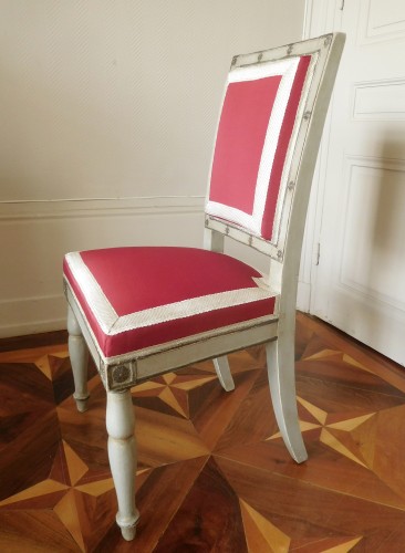 Pair of Empire chairs stamped Jacob Desmalter, Chateau de Fontainebleau - 