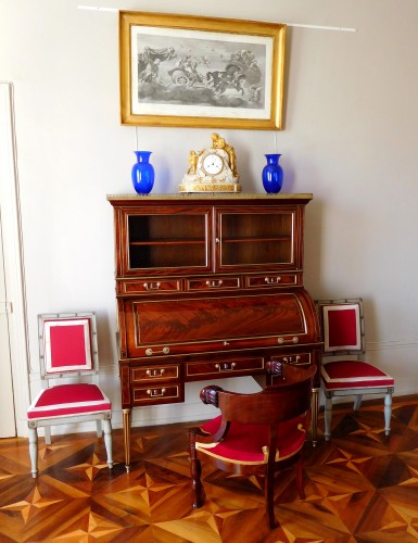 Antiquités - Louis XVI mahogany cylinder desk - France 18th century