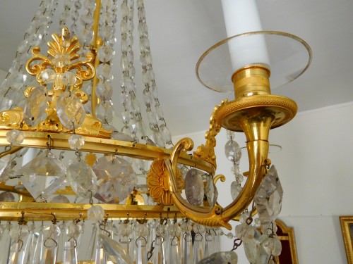 Antiquités - Crystal &amp; ormolu chandelier, 6 lights, 19th century circa 1820