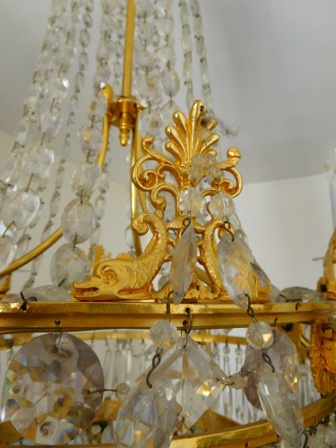 Antiquités - Crystal &amp; ormolu chandelier, 6 lights, 19th century circa 1820