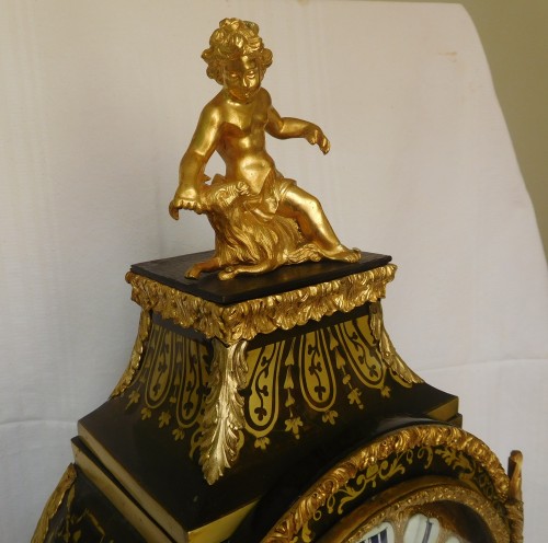 French Regence - Regence marquetry cartel clock, Ledoux - Paris, 18th century circa 1730