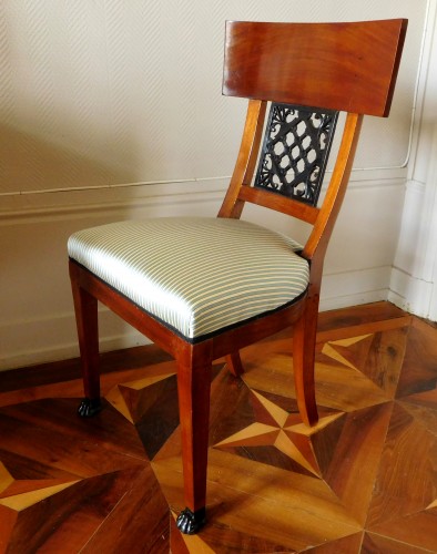 Sièges Chaise - Paire de chaises en acajou Consulat, modèle des Tuileries