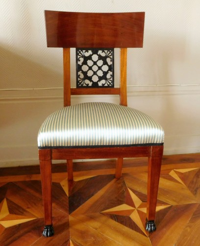 Paire de chaises en acajou Consulat, modèle des Tuileries - GSLR Antiques