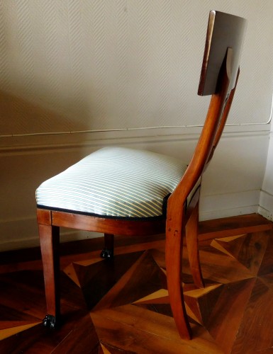 19th century - Pair of mahogany chairs, Consulate period, circa 1800