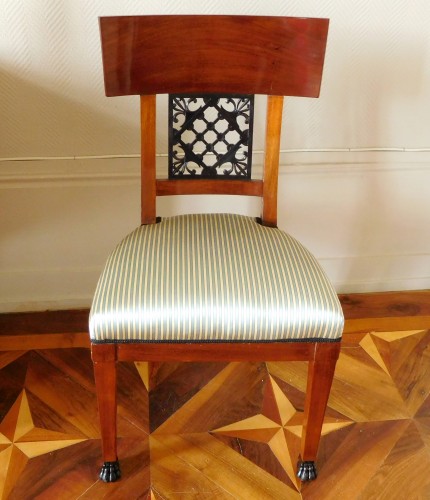 Empire - Pair of mahogany chairs, Consulate period, circa 1800