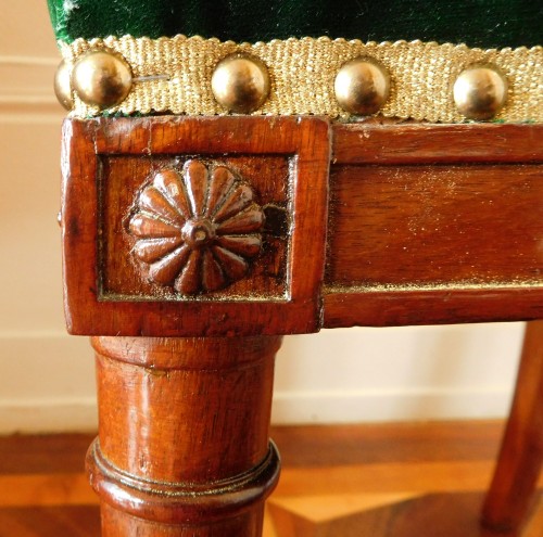 Antiquités - Pair of mahogany chairs, late 18th century