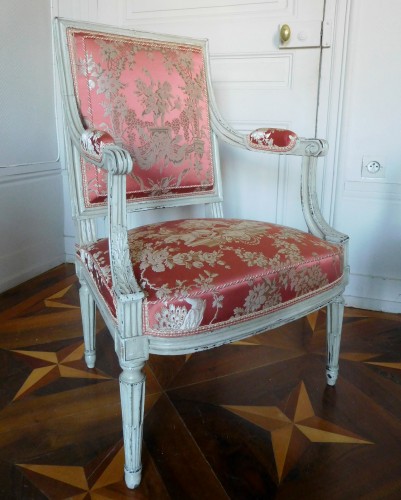 Sièges Fauteuil & Bergère - Paire de fauteuils à la Reine Louis XVI, estampille de JB Boulard