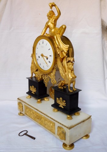 French late 18th century ormolu and marble clock - Horology Style Directoire