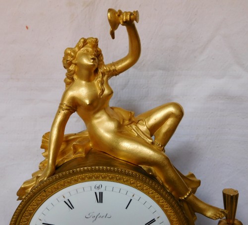 French late 18th century ormolu and marble clock - 