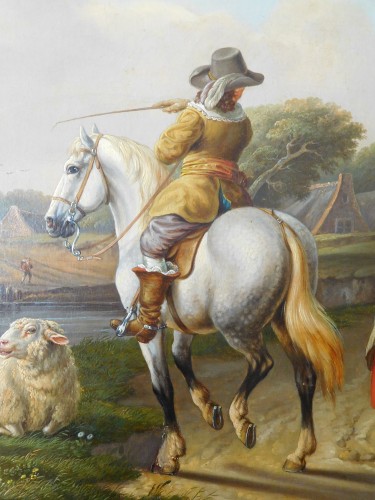 Tableaux et dessins Tableaux XIXe siècle - Cavalier dans un paysage - Abraham Bruiningh van Worell vers 1820-1830