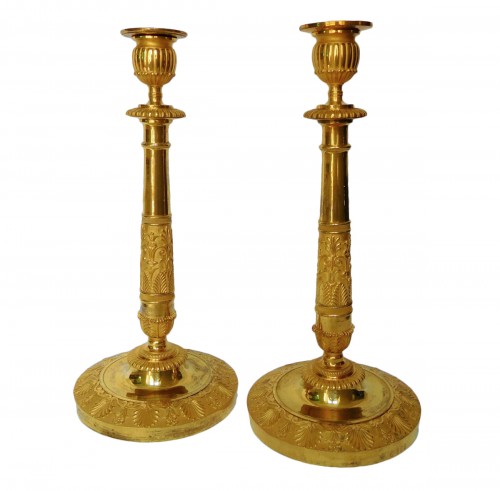 Claude Galle - Pair of Empire period ormolu candlesticks