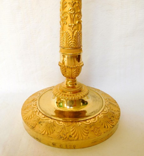 Claude Galle - Paire de flambeaux en bronze doré d'époque Empire - GSLR Antiques
