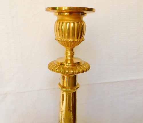 Claude Galle - Paire de flambeaux en bronze doré d'époque Empire - Empire