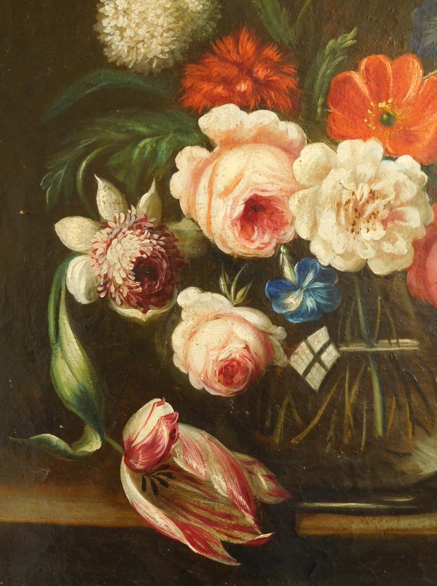 Bouquet de fleurs Ecole Hollandaise du XVIIIe siècle N.69954 Bouquet de fleurs Ecole Hollandaise du XVIIIe siècle N.69954
