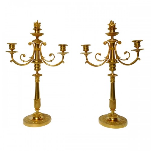 Pair of ormolu candelabras, early 19th century