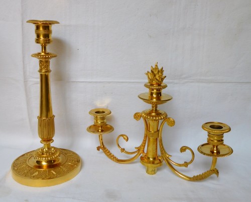 Restauration - Charles X - Pair of ormolu candelabras, early 19th century