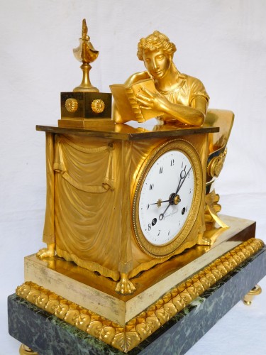 Empire Ormolu Clock &quot;the Liseuse&quot; Dial signed Grand Girard - Empire