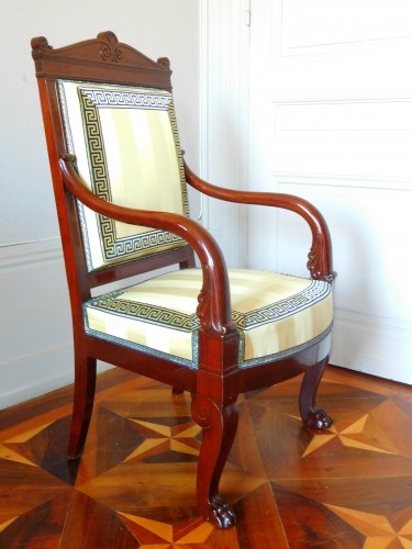 Sièges Fauteuil & Bergère - Fauteuil de bureau en acajou par François H. Jacob Desmalter