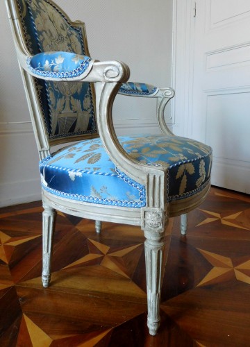 Antiquités - Pair Of Louis XVI Armchairs Stamped C Sené 