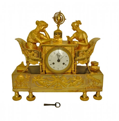 Empire ormolu clock - The Astronomy, after Reiche by Claude Galle