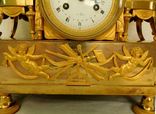 Antiquités - Empire ormolu clock - The Astronomy, after Reiche by Claude Galle