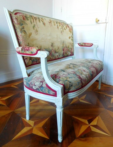 Seating  - Louis XVI Sofa With Aubusson Tapestry - Circa 1780