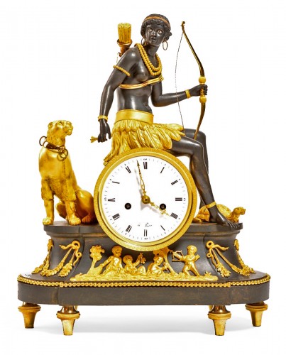 Pendule au nègre, allégorie de l'Afrique - Epoque Directoire circa 1800