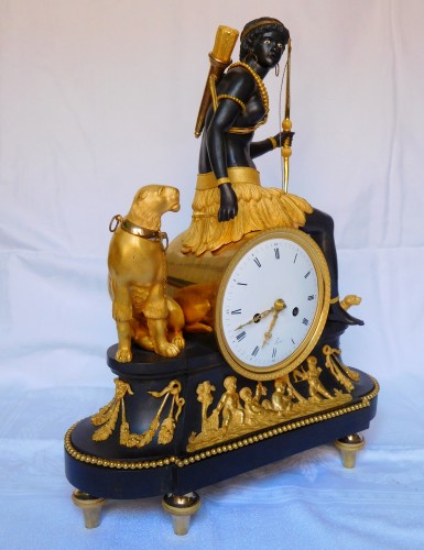 Pendule au nègre, allégorie de l'Afrique - Epoque Directoire circa 1800 - GSLR Antiques