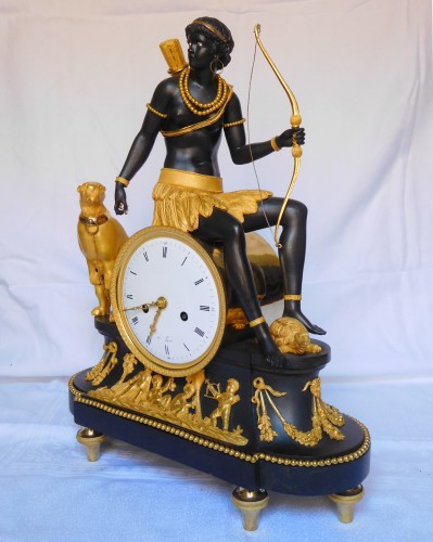 XVIIIe siècle - Pendule au nègre, allégorie de l'Afrique - Epoque Directoire circa 1800