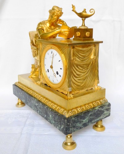 Horology  - Empire Ormolu Clock, The Reader After Reiche By Claude Galle &amp; Grand Girard