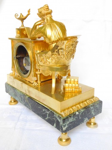 19th century - Empire Ormolu Clock, The Reader After Reiche By Claude Galle &amp; Grand Girard