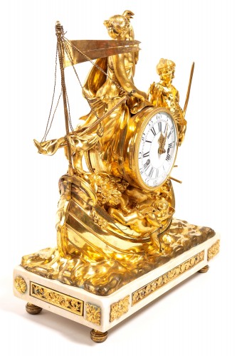 Horlogerie Pendule - Pendule allégorie du commerce maritime - époque Louis XV