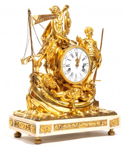 Pendule allégorie du commerce maritime - époque Louis XV - GSLR Antiques