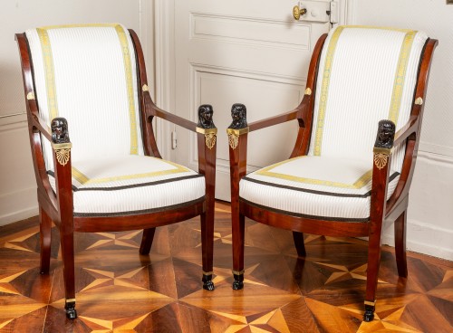 Paire de fauteuils Directoire Consulat Attribués à Jacob Frères - Sièges Style Directoire