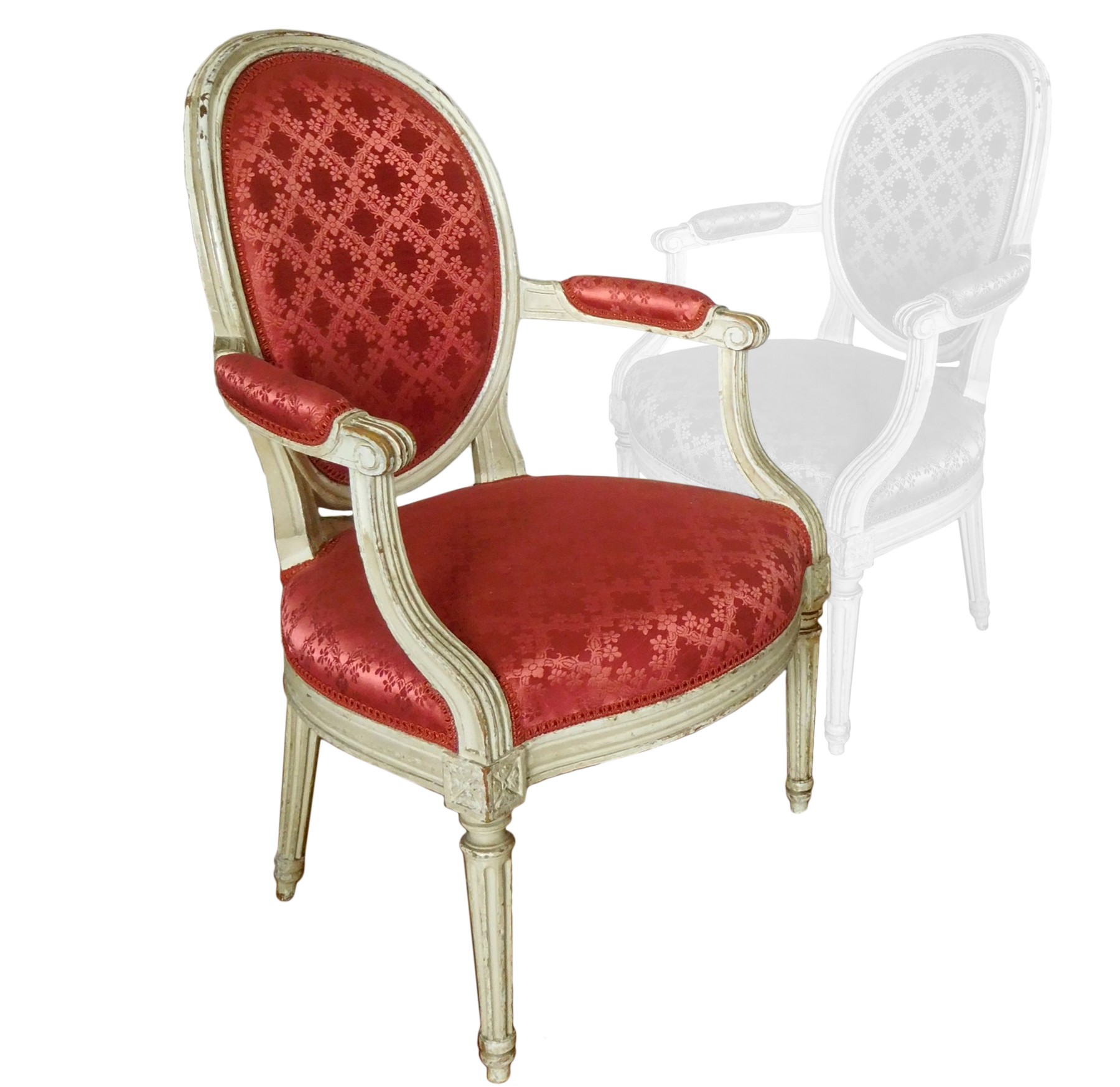 possibly by Louis I Cresson  Armchair (bergère) (one of a pair